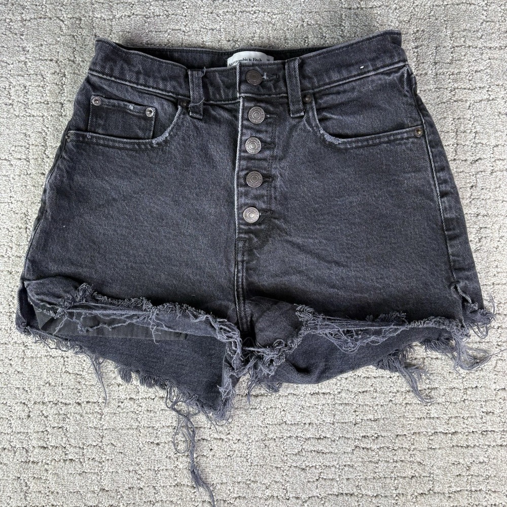 Abercrombie & Fitch The Mom Short High Rise Denim Shorts Curve Love Size 25/0 - Picture 1 of 8